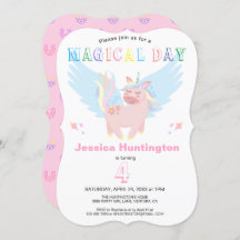 Girls Pink Unicorn Magical Day Birthday Party