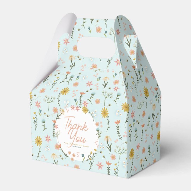 Girls Pink Wildblume Kinderdusche Geschenkschachtel (Vorderseite)