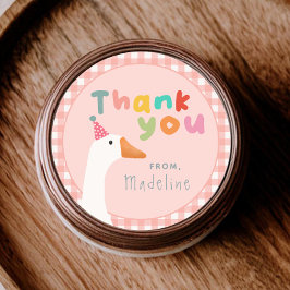 Girls Pink Zwei Alberne Gänsefarm 2. Geburtstag Runder Aufkleber