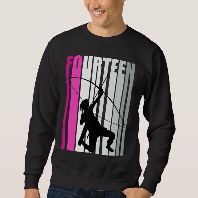 Girls Pinky Archery 14th Birthday Bow Arrow Archer Sweatshirt (Vorderseite)