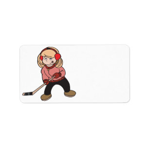 Girls Play Hockey Too Adressaufkleber