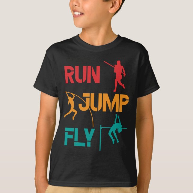 Girls Pole Vaulning Jumping T-Shirt (Vorderseite)