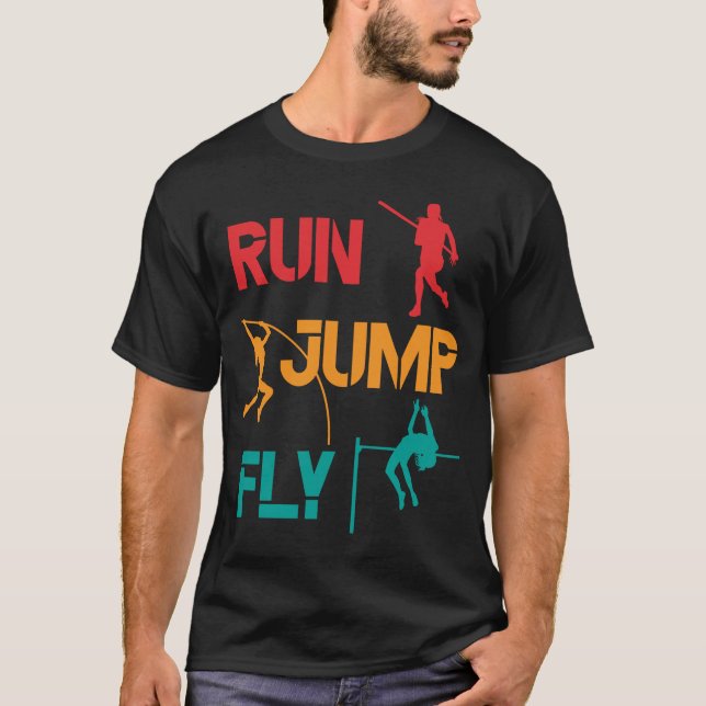 Girls Pole Vaulning Jumping T-Shirt (Vorderseite)