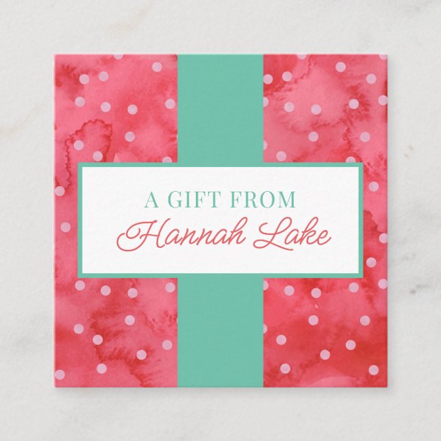 Girls Polka Dot Holiday Geschenkkarte Begleitkarte (Vorderseite)