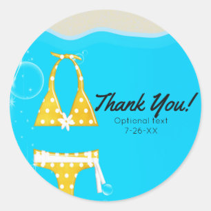 Girls Pool Party Bikini Geburtstag Swim Custom Gev Runder Aufkleber