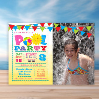 Girls Pool Party Einladungen