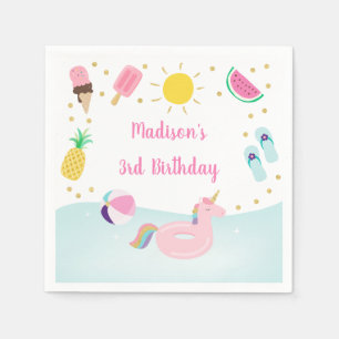 Girls Pool Party Ice Creme Serviette