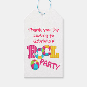 Girls Pool Party Personalisierte Geschenktasten Geschenkanhänger