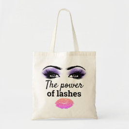 Girls Power Lashes Makeup Kiss Lila Pink Custom Tragetasche