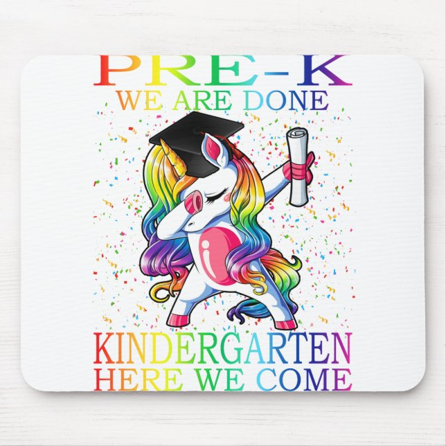 Girls Pre-K Abschluss Magical Unicorn Geschenk Mousepad (Vorne)