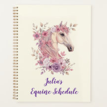Girls Pretty Ponies Pastel Floral Horse