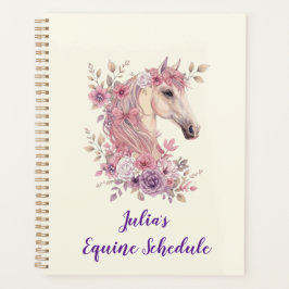 Girls Pretty Ponies Pastel Floral Horse Planer