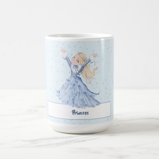 Girls Princess verzaubert Schneeflocken Kaffeetasse (Mittel)