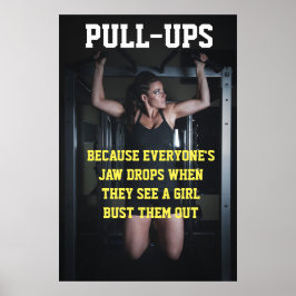 Girls Pull-Ups trainieren Motivierend Gymnastikang Poster