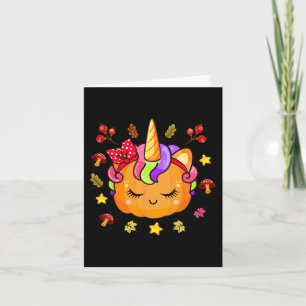 Girls Pumpkin Niedlich Unicorn Pumpkin Herbst Ki Karte