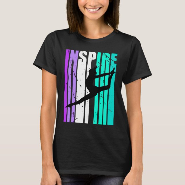 Girls Purple Inspire Dance Birthday Motivational D T-Shirt (Vorderseite)