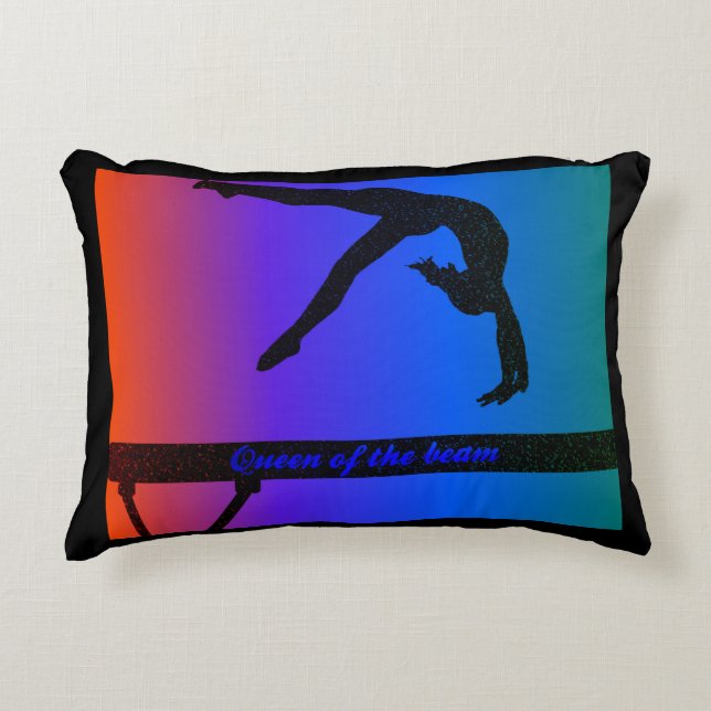 Girls Queen of the Beam Gymnastics Accent Pillow Dekokissen (Vorderseite)