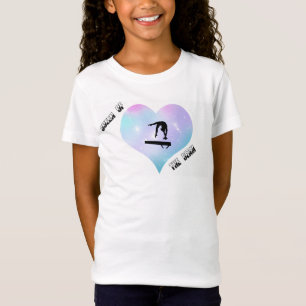 Girls Queen of the Beam Gymnastics Herz T - Shirt