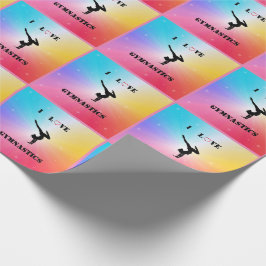 Girls Rainbow "I Liebe Gymnastics" Geschenkpapier