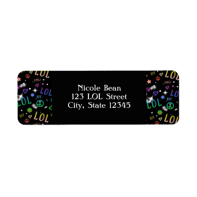 Girls Rainbow LOL Geburtstagsparty Address Labels (Vorne)