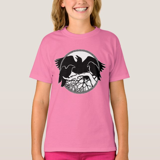 Girls Raven Shirts Raven / Crow Art Kids T - Shirt (Vorderseite)
