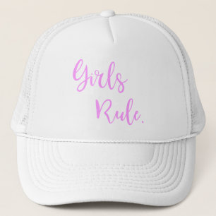 Girls-Regel Inspiration Pink Text Weiß Truckerkappe