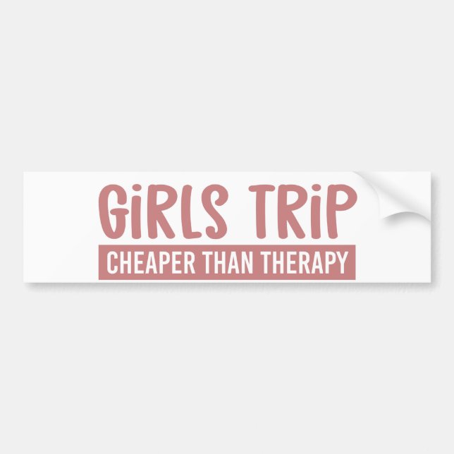 Girls Reise billiger als Therapie Girls Vacation Autoaufkleber (Vorne)
