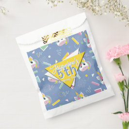 Girls Retro Purple Unicorn Birthday Geschenktütchen