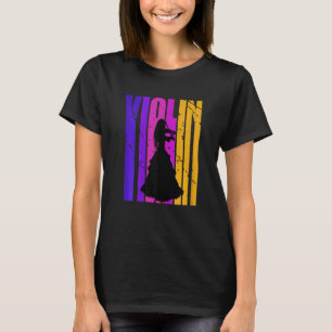 Girls Retro Violin Geburtstag Violinist Orchestra  T-Shirt