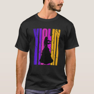 Girls Retro Violin Geburtstag Violinist Orchestra  T-Shirt