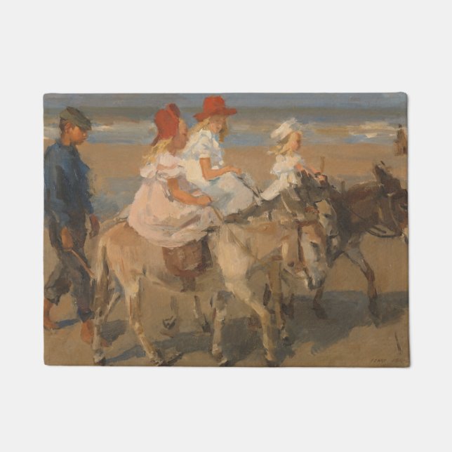 Girls Riding Donkeys am Strand (Isaac Israels) Fußmatte (Vorderseite)
