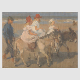 Girls Riding Donkeys am Strand (Isaac Israels) Seidenpapier