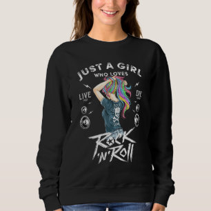 Girls Rock and Roll Music Graphic Novelty T-Shirt  Sweatshirt