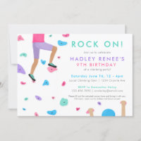 Girls Rock Klettern Geburtstagsparty Einladung
