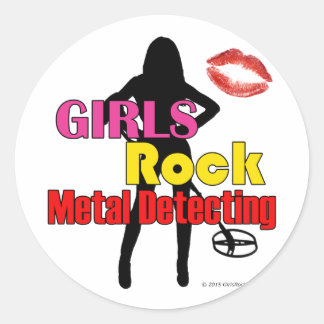 Girls Rock Metal Detection Round Stickers