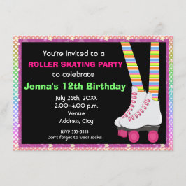 Girls Roller Skate Skaten Geburtstagseinladungen Einladung