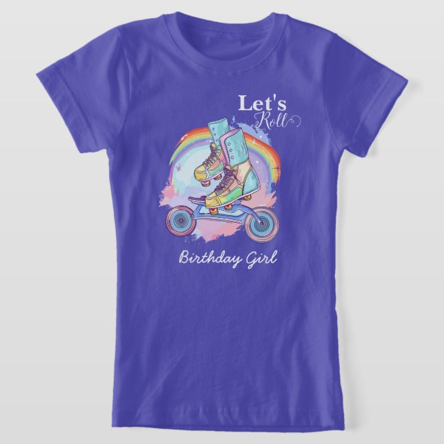Girls Roller Skaten lila Geburtstag T-Shirt (Ablage )