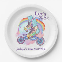 Girls Roller Skaten lila Geburtstagsparty