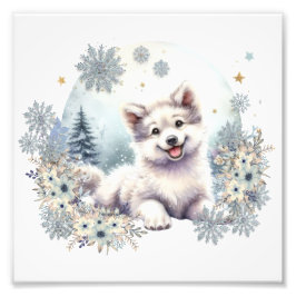 Girls Room Kinderzimmer Niedlich Dog Wolf Blaues W Fotodruck