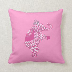 Girls rosa Prinzessin Niedlich Elefant American Mo Kissen