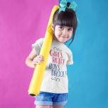 Girls Rule Boys Drool! T-shirt<br><div class="desc">Girls Rule Boys Drool! Hand Lettering Typography Design in Bright Pink and blue with design ornament accents on top and bottom in black</div>