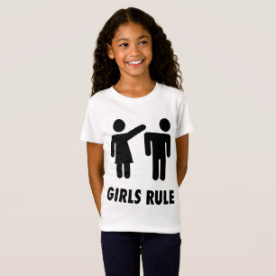GIRLS RULE Funny Kids T - Shirt
