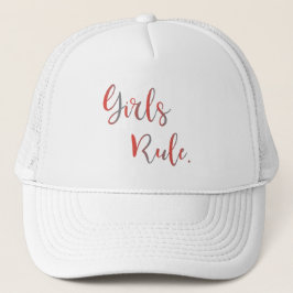 Girls Rule Inspirational Typografy Cool Truckerkappe