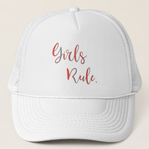 Girls Rule Inspirational Typografy Cool Truckerkappe