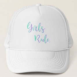 Girls Rule Inspirational Typografy Cool Truckerkappe