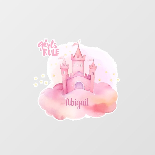 Girls Rule Palace anpassbares Portrait Fensteraufkleber (Blatt)