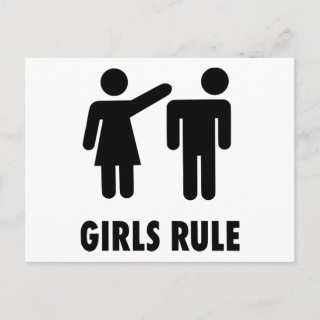Girls Rule Postcard Postkarte (Vorderseite)