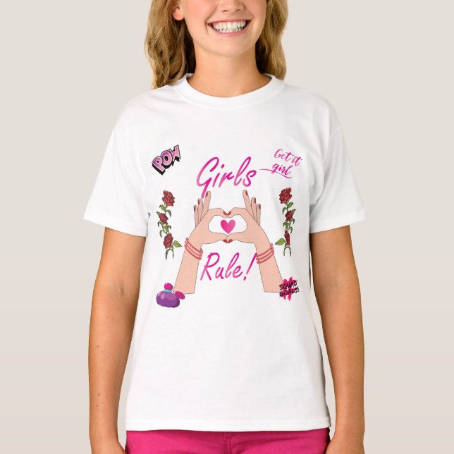 Girls Rule Ruffle T - Shirt (Vorderseite)