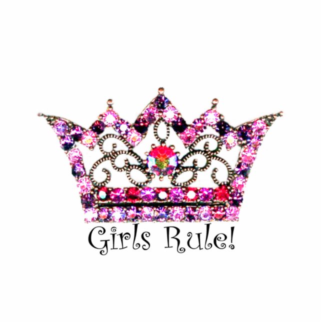 Girls Rule! Tiara-Skulptur Freistehende Fotoskulptur (Vorne)
