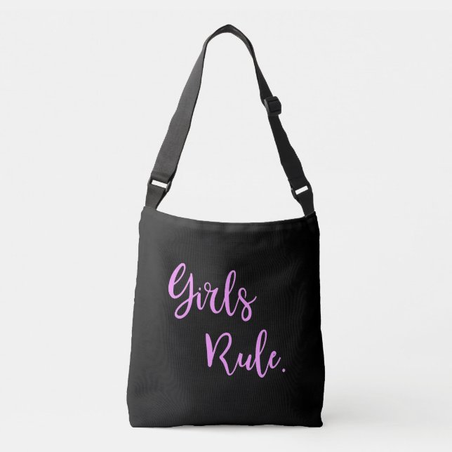 Girl's Rule Trendy Modern Tragetaschen Mit Langen Trägern (Vorderseite)